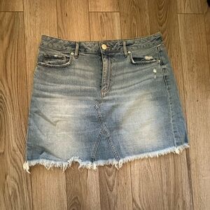 LOFT Distressed Denim Mini Skirt